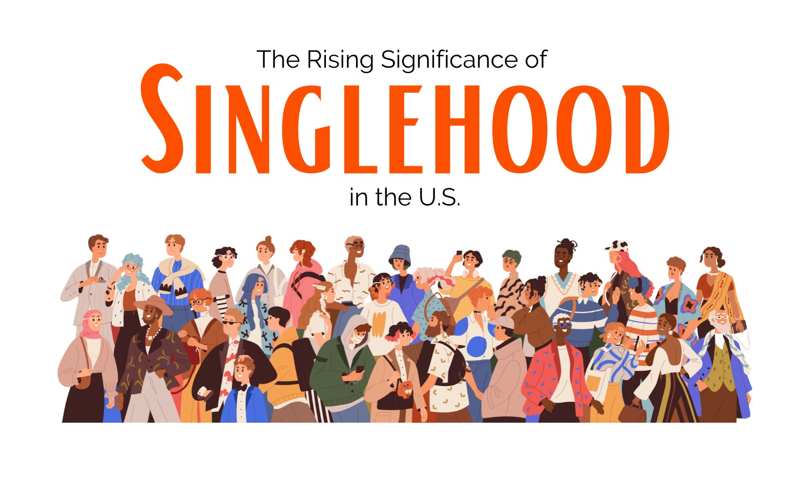 graphic of a group of single people