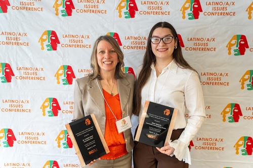 LIC Award Winners Dr. Cynthia Ducar and Alicia Rebuffo Pose for Photo