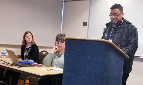 Rene Ayala presents on the Latinx Cultural Identity and Belonging panel.