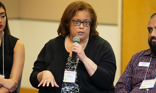 Ana Brown, Interim Director, Office of Multicultural Affairs, at thematic panel on El Centro: Proposed New Center of Latin American, Caribbean, and Latinx Studies at BGSU. 
