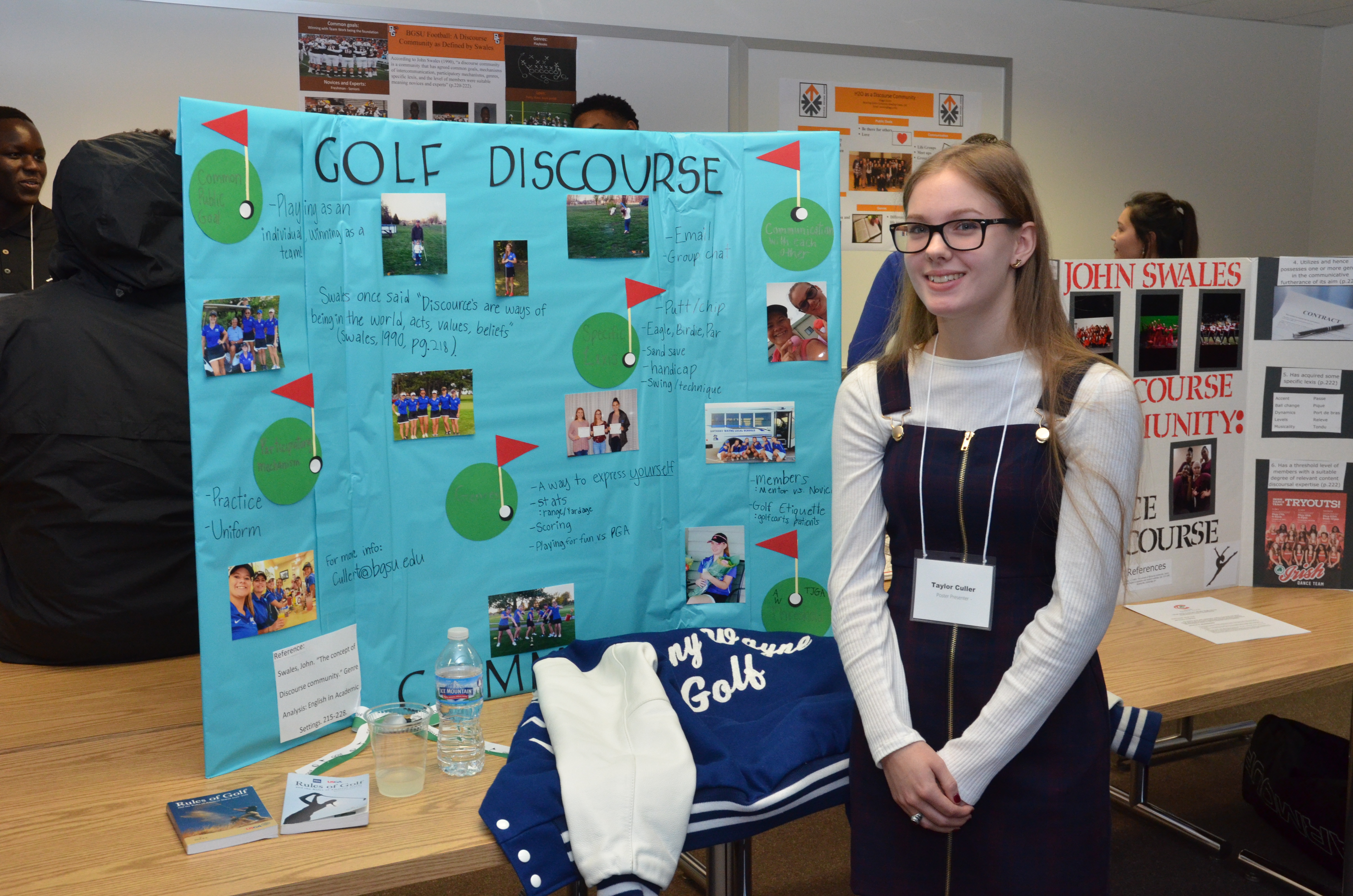 A student presents her work at the GSW Writing Showcase