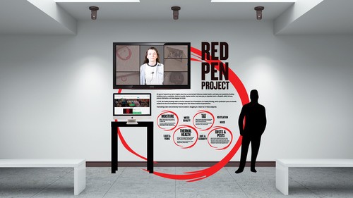  Red Pen Project Exhibition Mockup