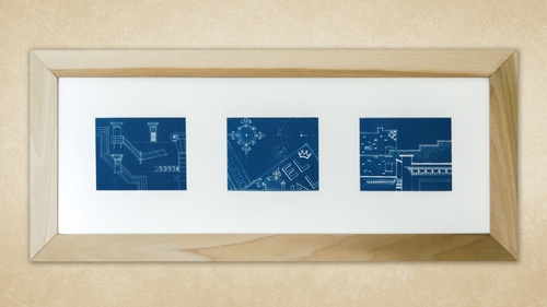 Hotel Royal Blueprint Triptych