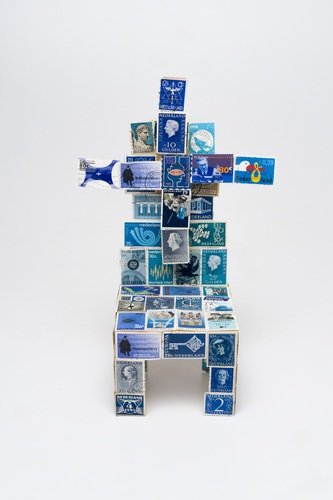 Netherlands Windmill Stamp Project - Blue