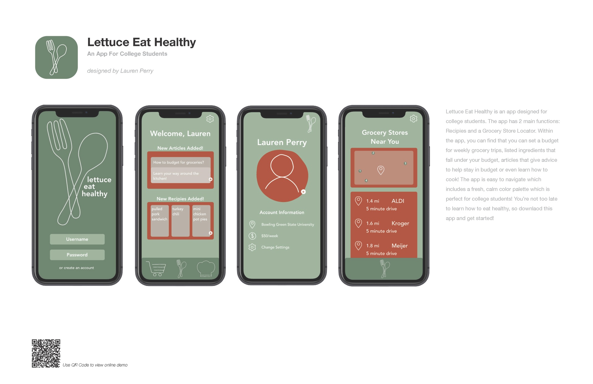 UI/UX kit for the app "Lettuce Eat Healthy"