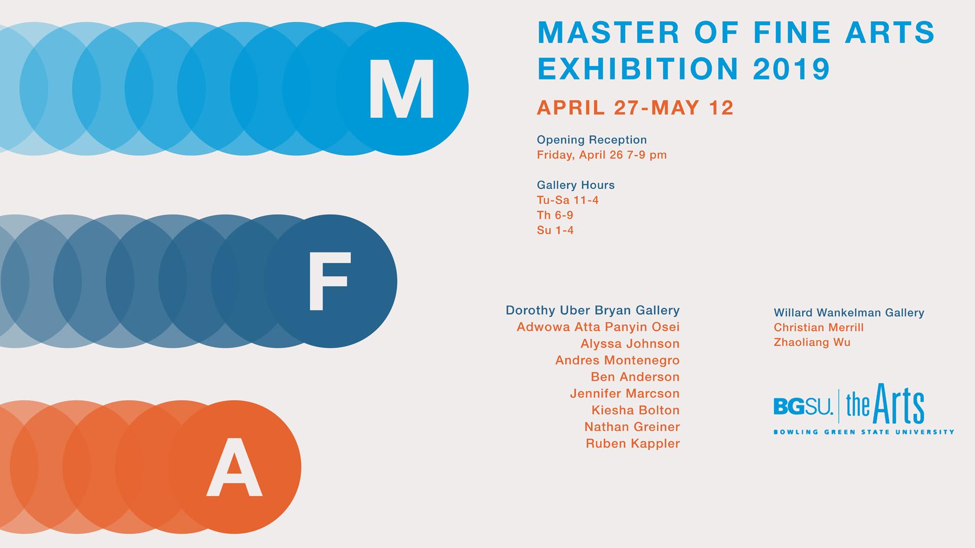 2019 Master of Fine Arts Exhibition page