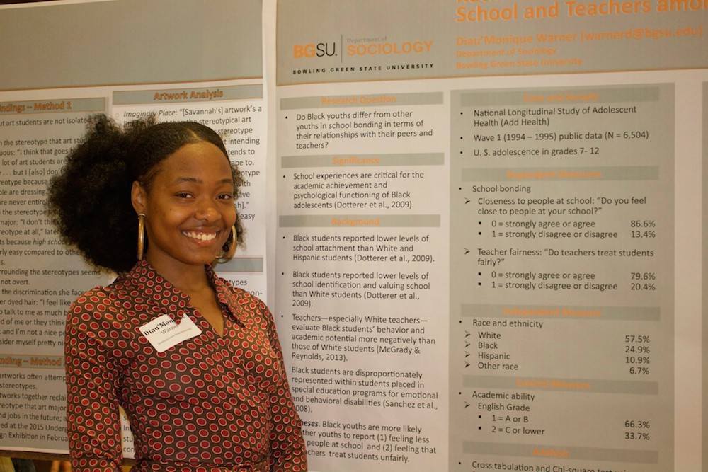 Diau'Monique Warner showcases her research poster