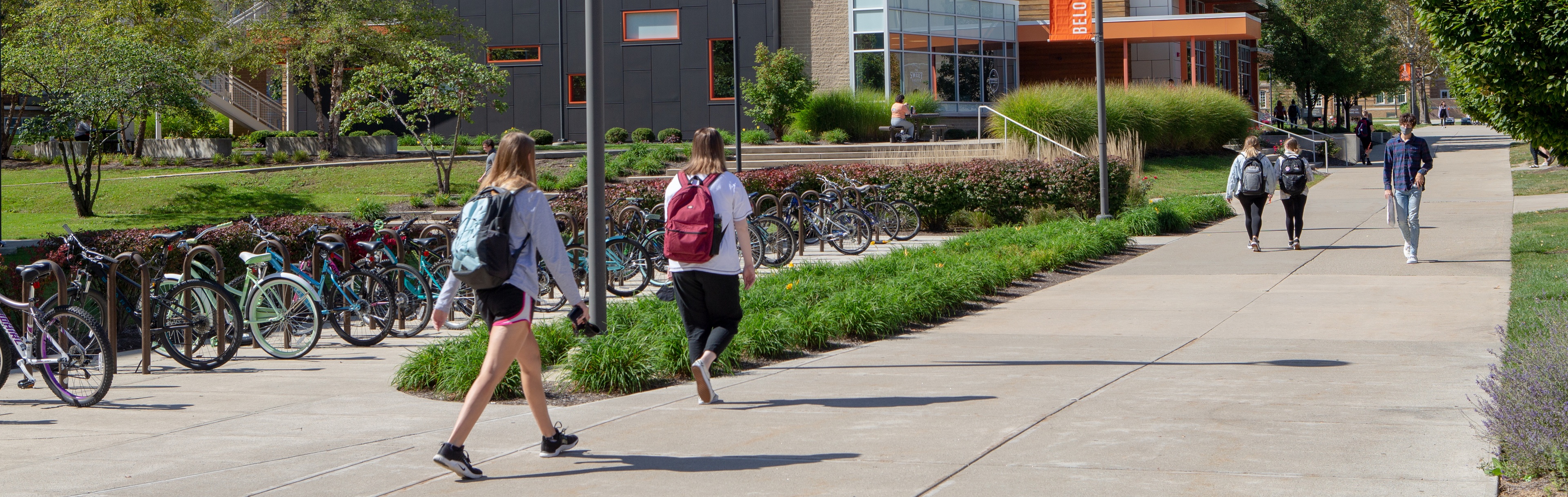 Students walking on BGSU's Campus