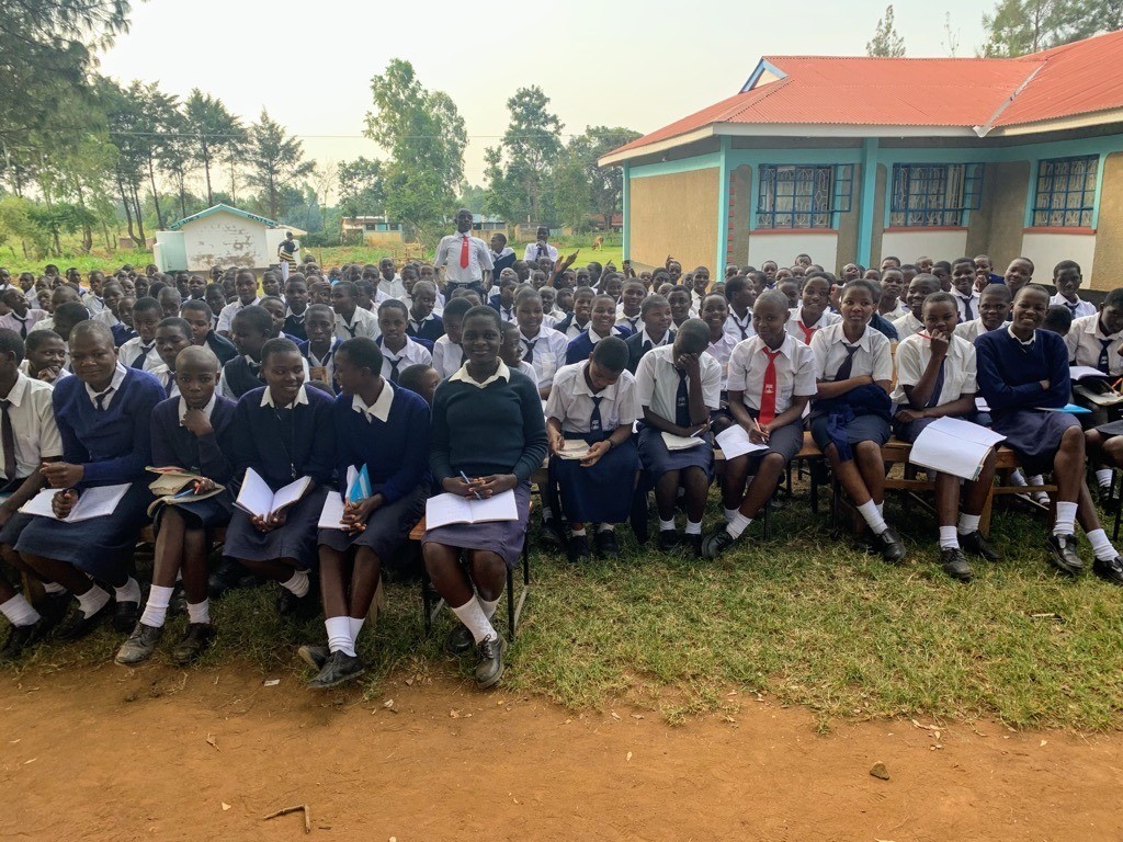 Lyndah presenting at a Kenyan school