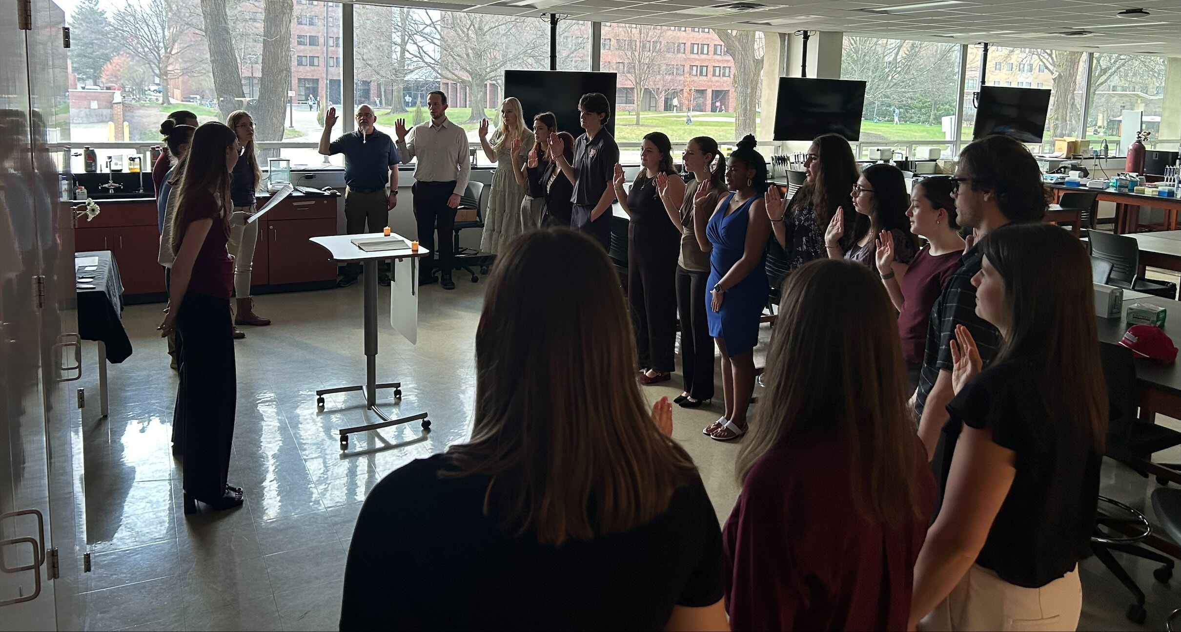 During Induction Ceremony