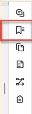 A square is drawn around the bookmark icon