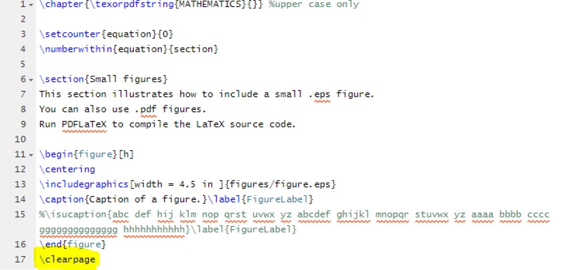 LaTeX code of the clear page command