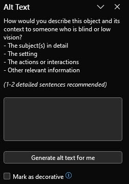 This is the menu to the right of the screen where you type in your alt text