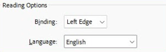 Reading Options "Language:" set this to English and this is the second drop down on this menu