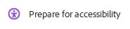 Prepare for accessibility with a purple icon to the left of this menu item