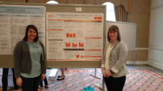Brittany Perrine (left) and Sarah Pilkington (right) with their poster at the 2016 OSLHA Convention