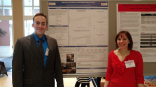 Nick May (left) and Jamie Wezensky (right, 2016 CDIS Master's program graduate) with Nick's poster at the 2016 OSLHA Convention