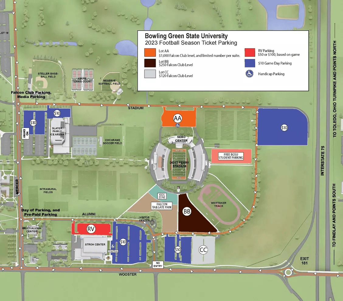 2023 Football Parking Map