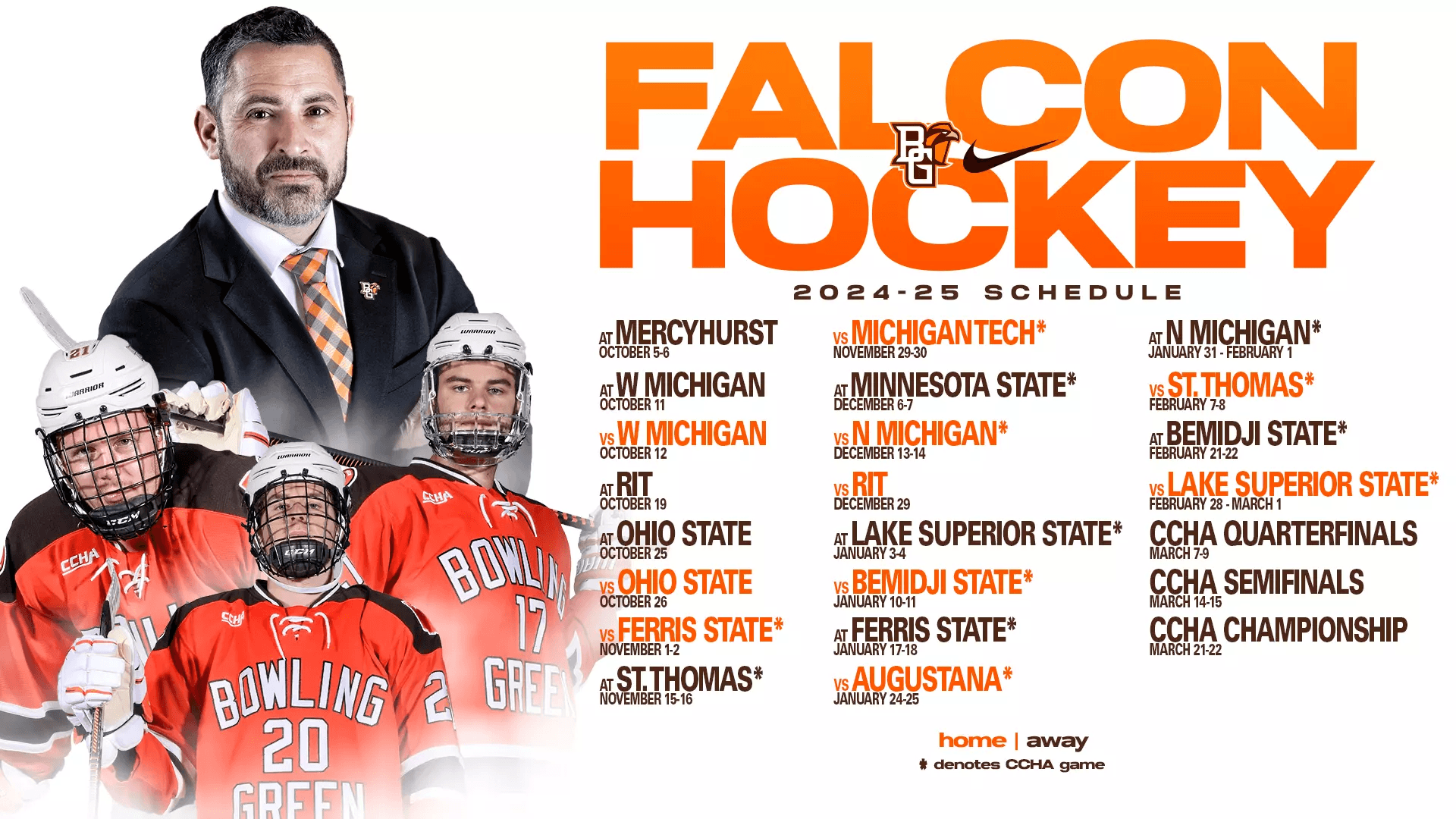 2024-2025 Falcon Hockey Schedule