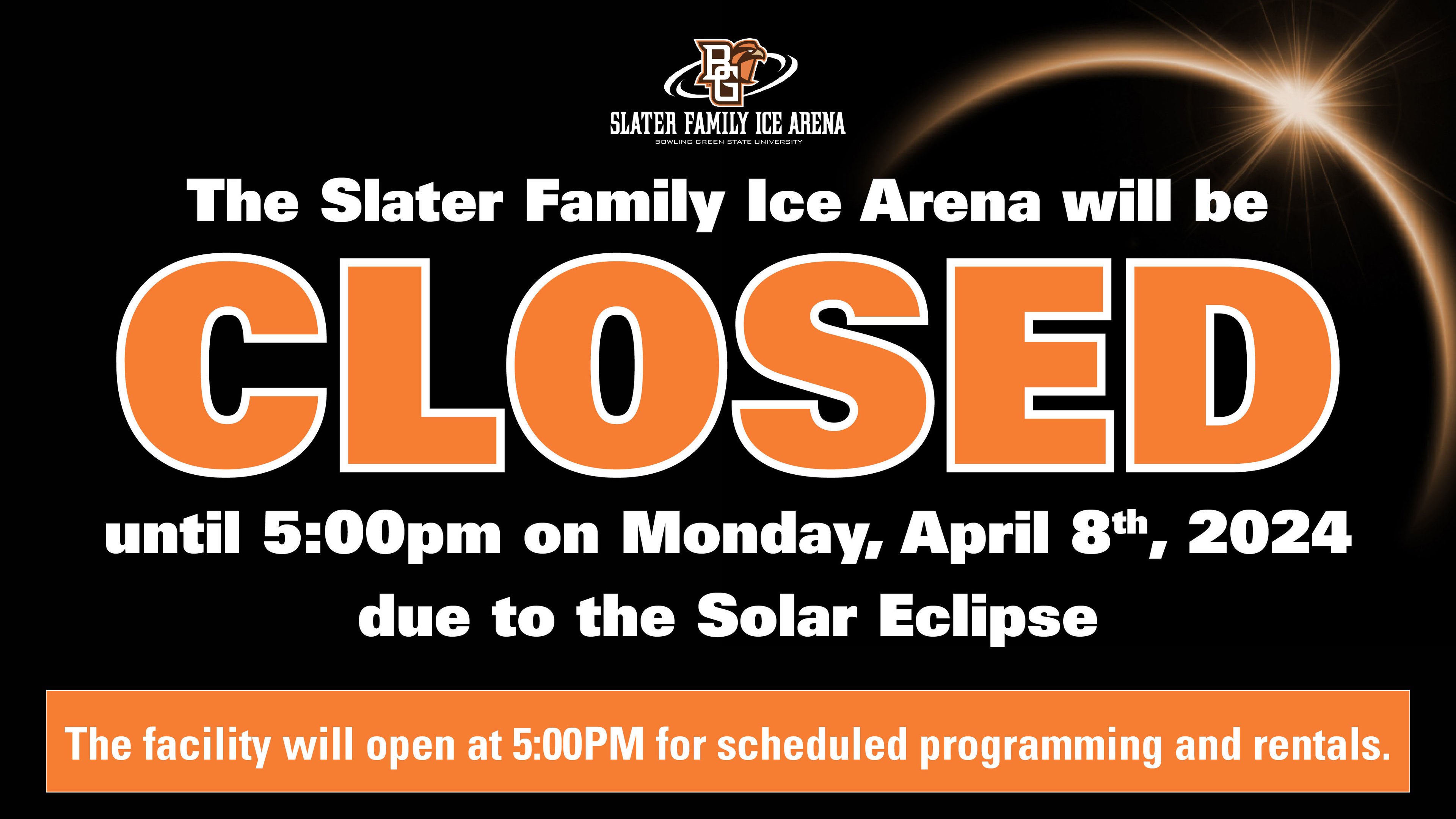 Ice Arena to open at 5PM on 4/8