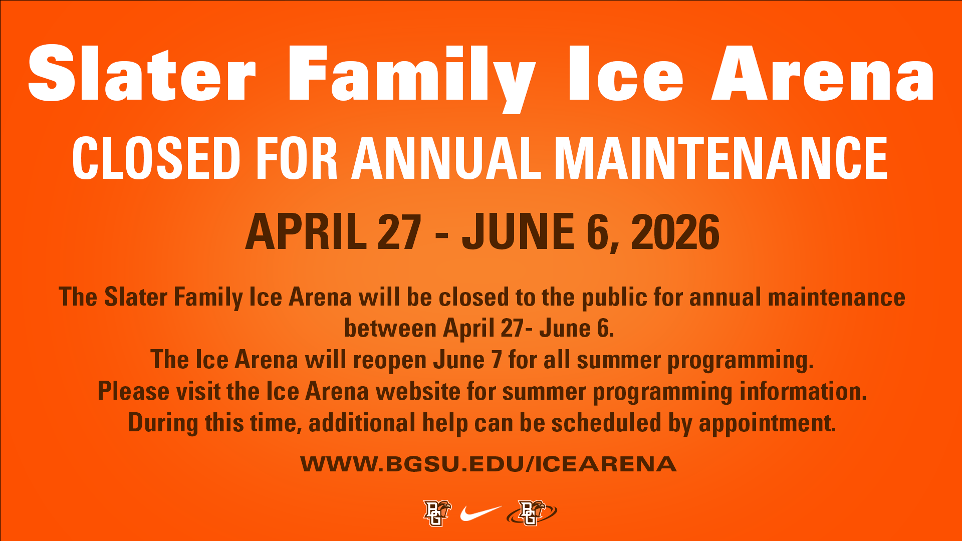 sfia annual maintenance closed 5 2026