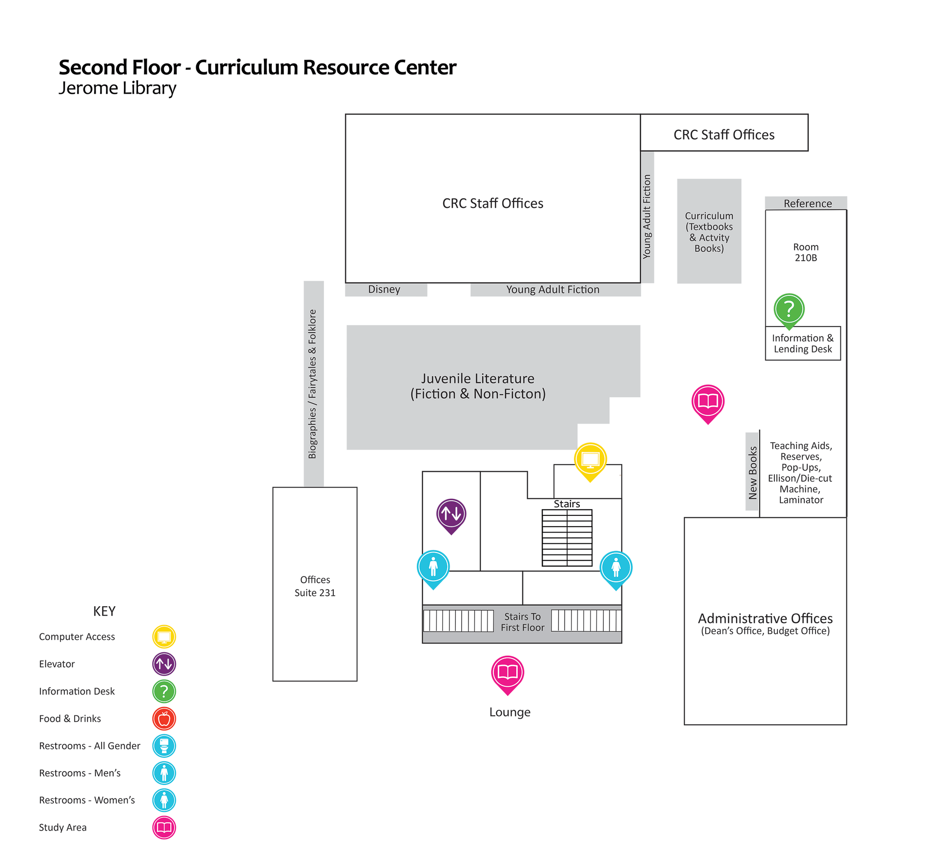 Library Program Layout Map Jerome Library Floor Maps