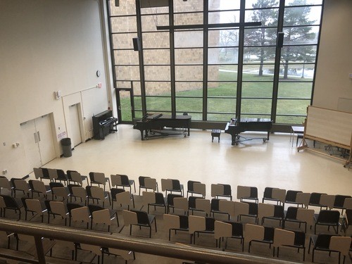 Choral groups have dedicated rehearsal hall