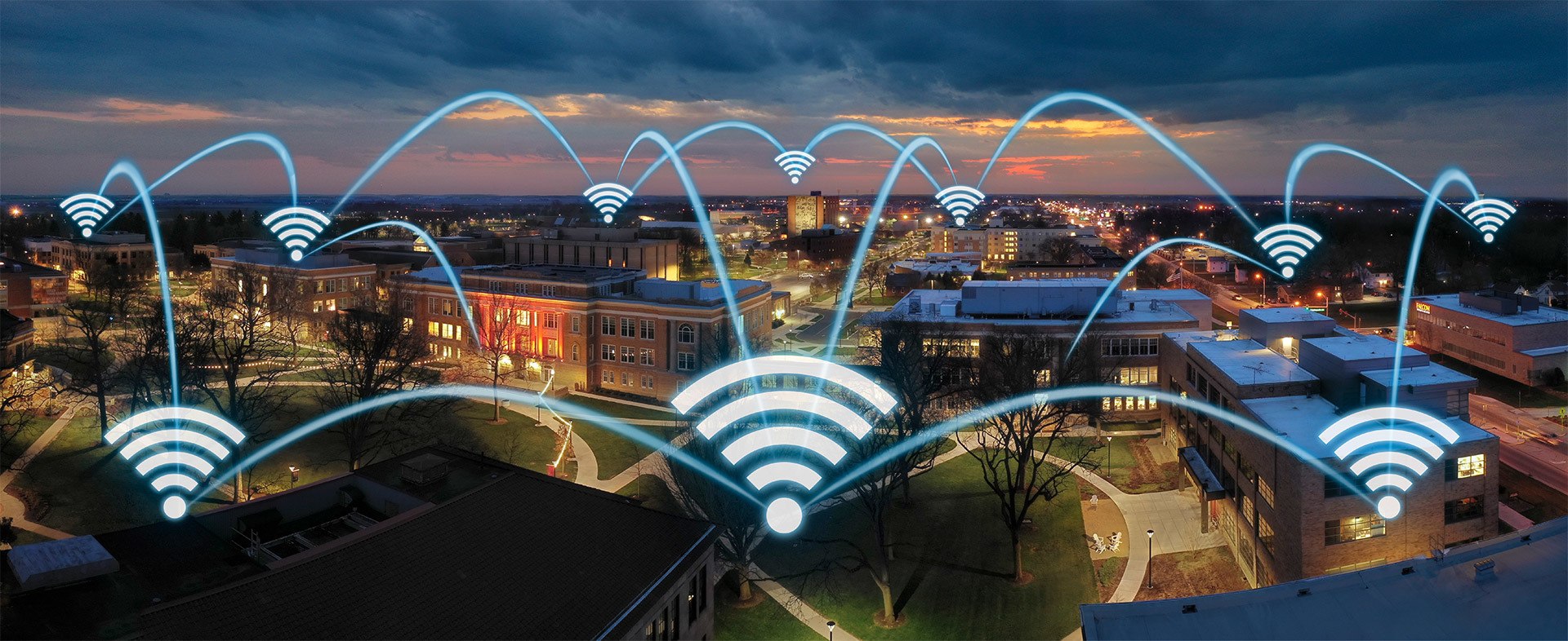 Wifi Signals Across Picture of Campus