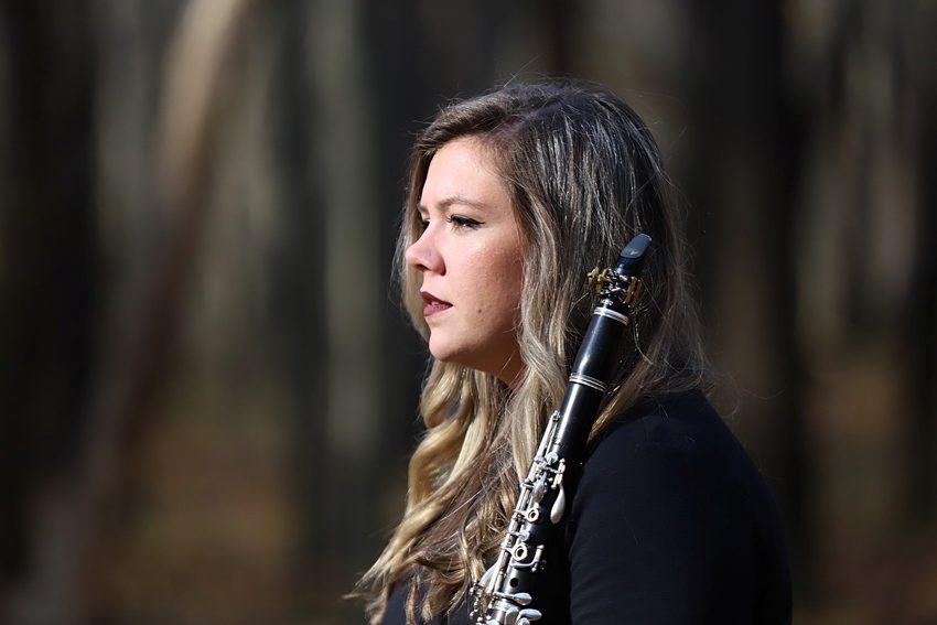 Sophie Browning with her clarinet