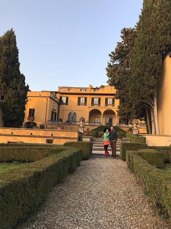 Allison Terry-Fritsch and Stefan Fritsch at Villa Schifanoia in Florence, Italy