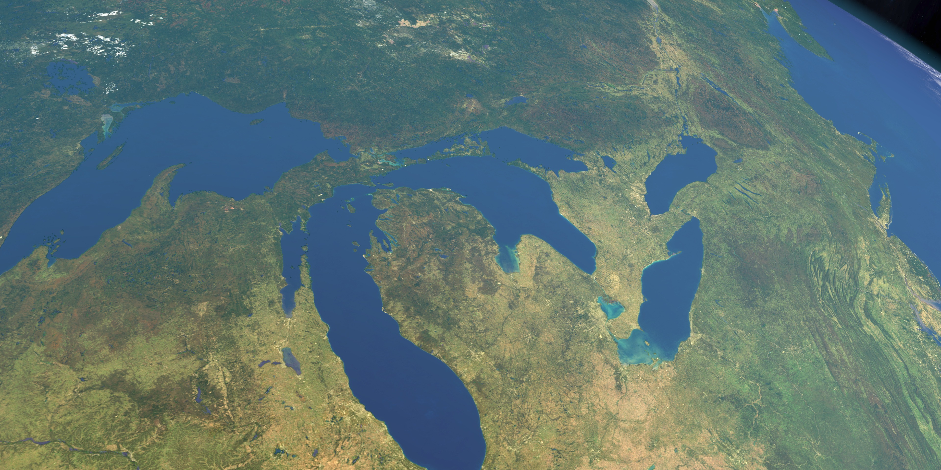 Great lakes in America on planet Earth