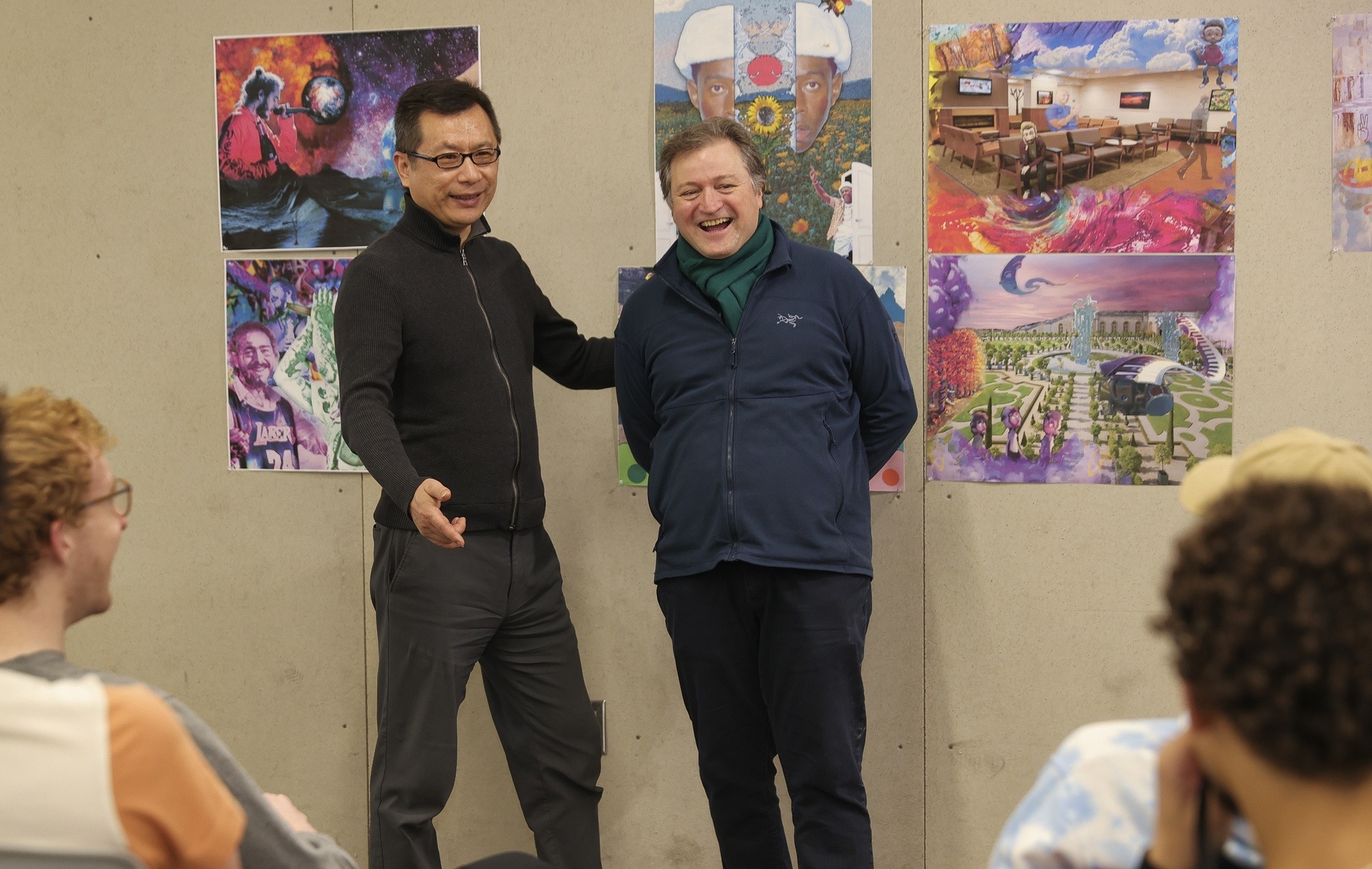 Yong Huang and Dr. Andreas Luescher in front of class