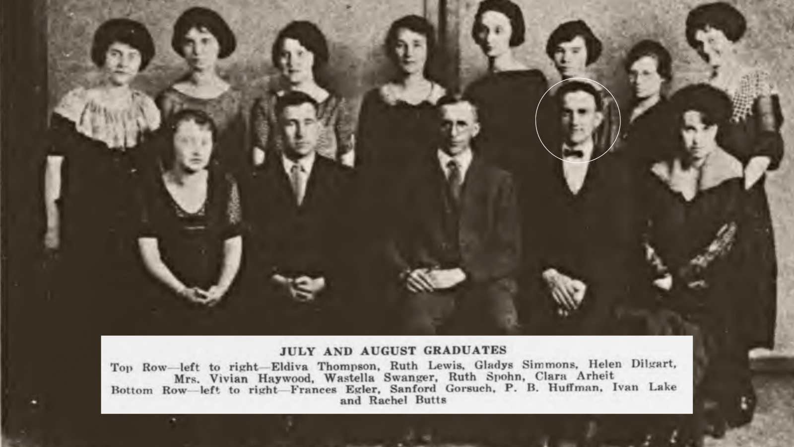  Ivan lake was in the class of July 1923 graduates, earning a Bachelor of Science in Education. 