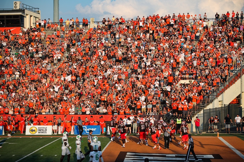 BGSU fans filled the stands as the Falcons took on Marshall with a full house at Doyt L. Perry Stadium.