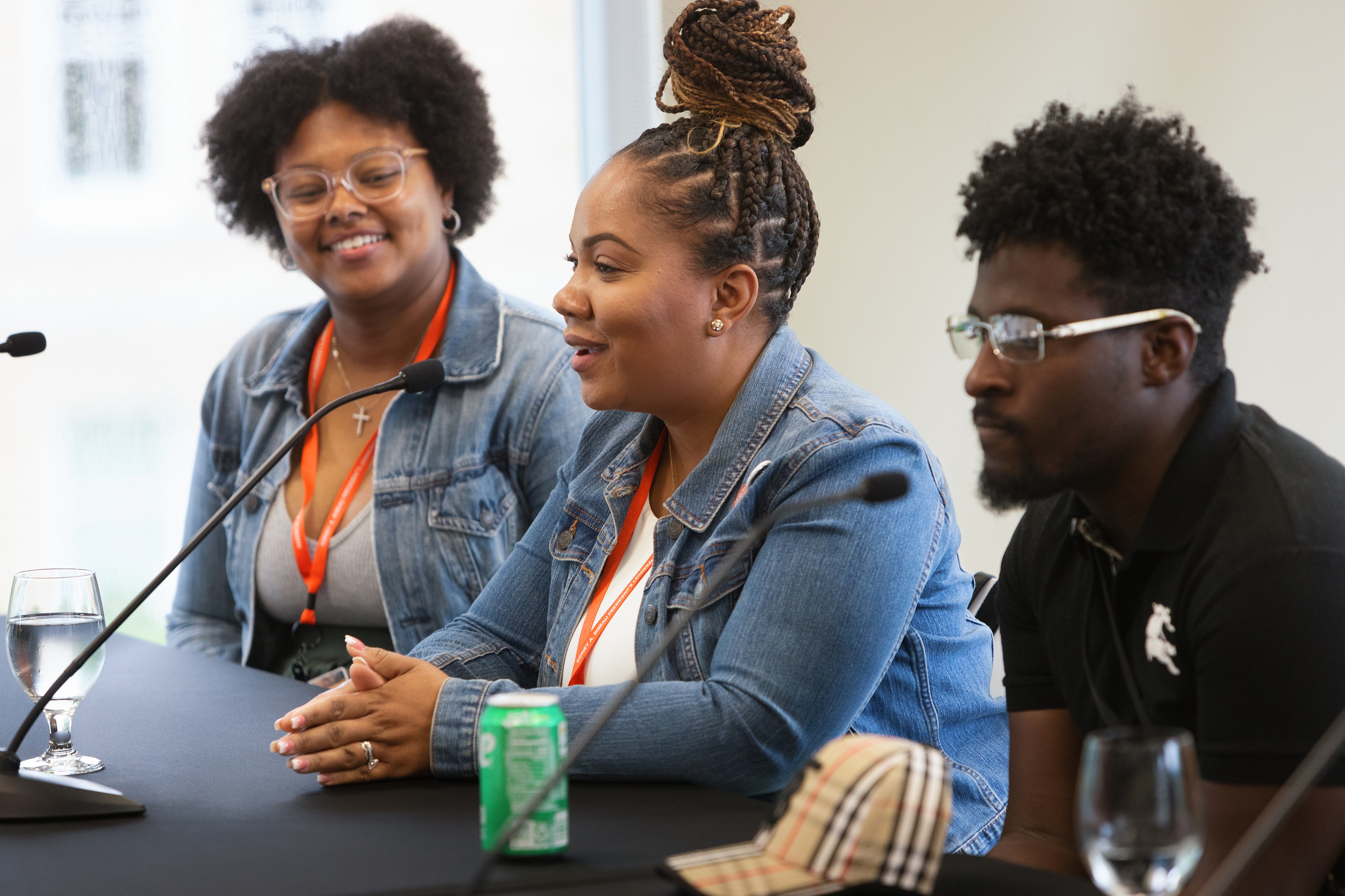 President's Leadership Academy alumni lead a discussion during the leadership symposium taking place in the Bowen-Thompson Student Union. (BGSU photo)