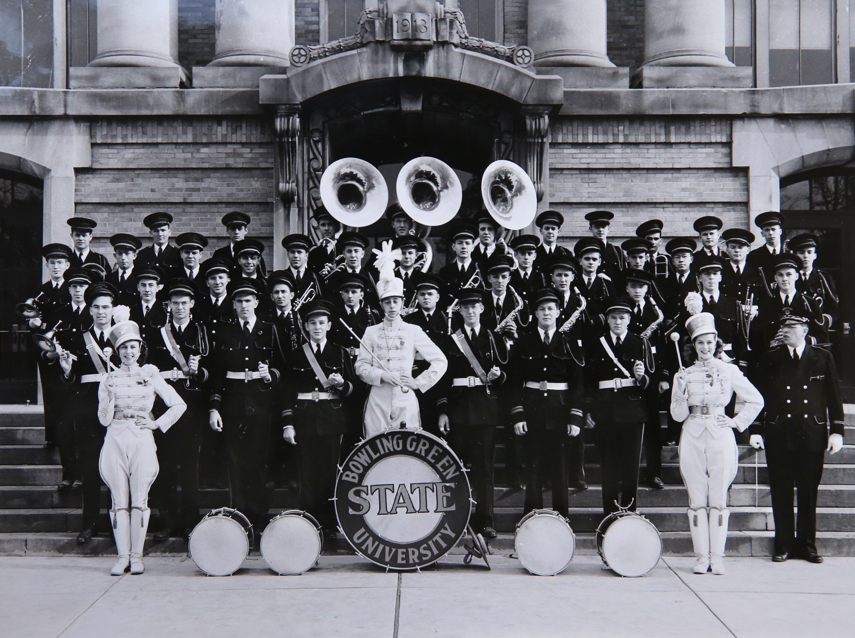 The BGSU marching band group photo in 1941