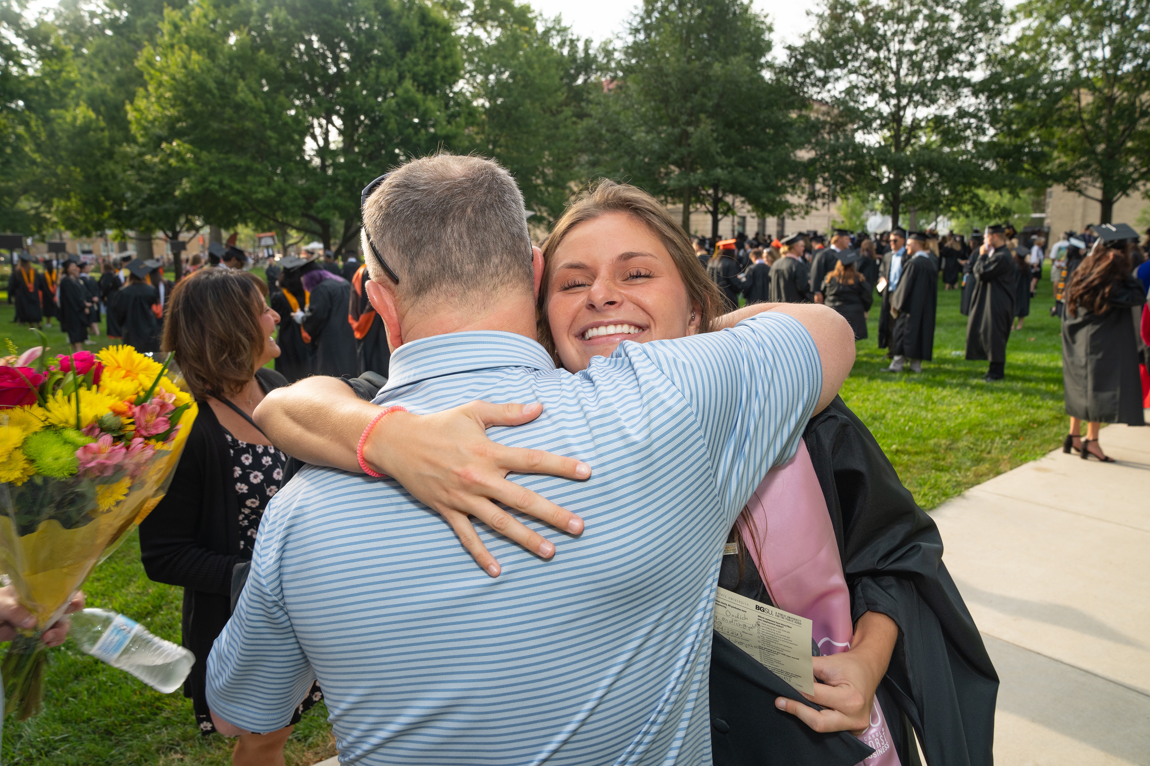 BGSU graduate gets a hug 