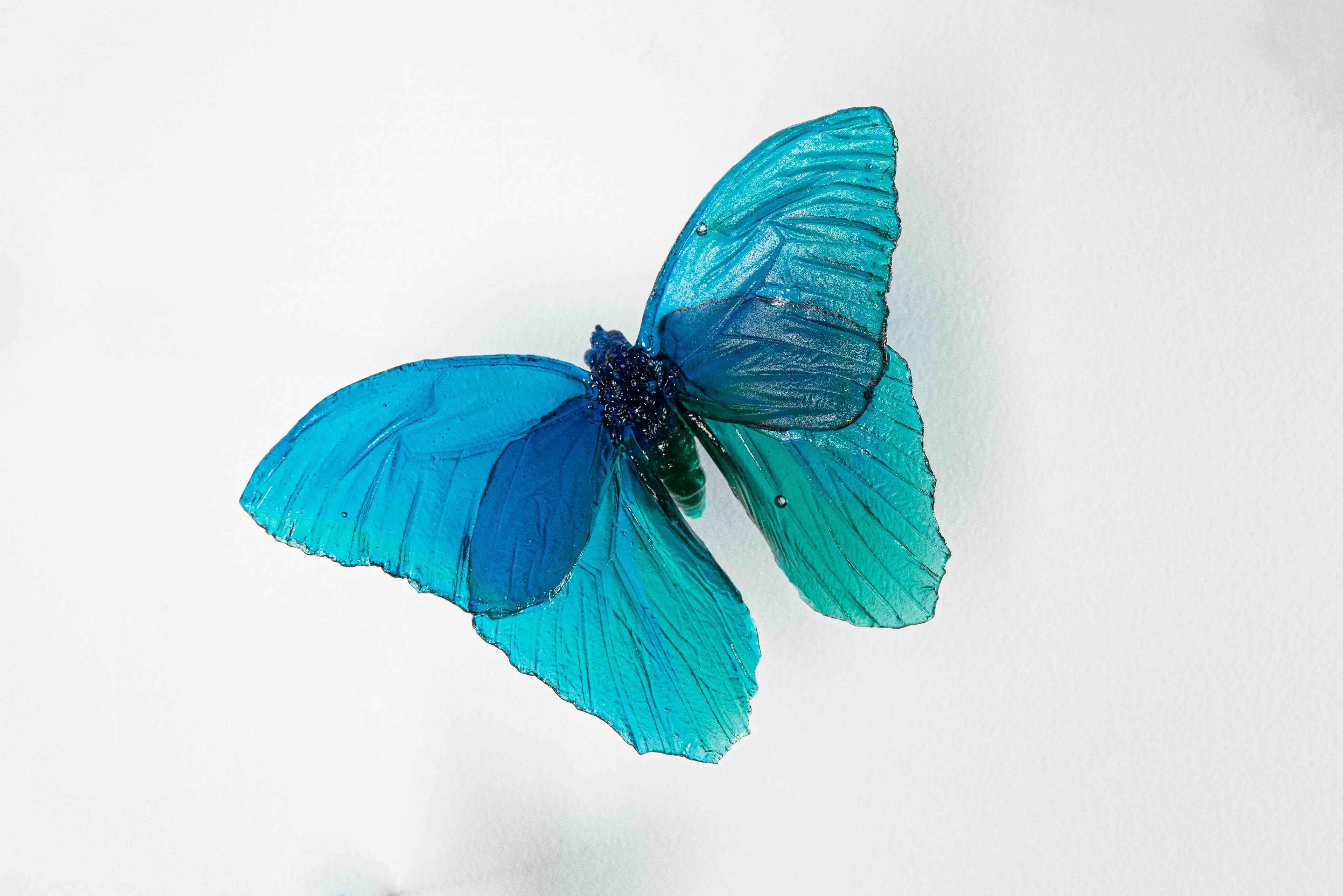 Blue glass butterfly