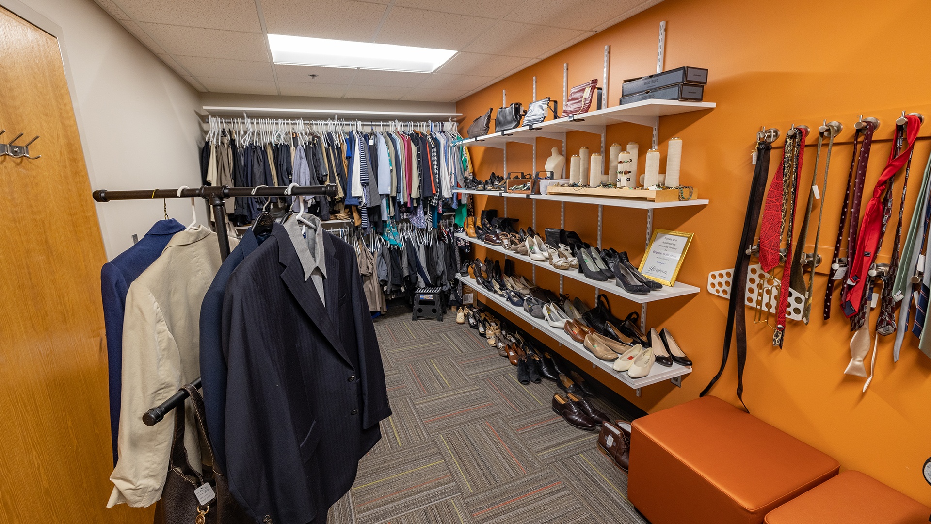 Room houses professional attire for BGSU students to select