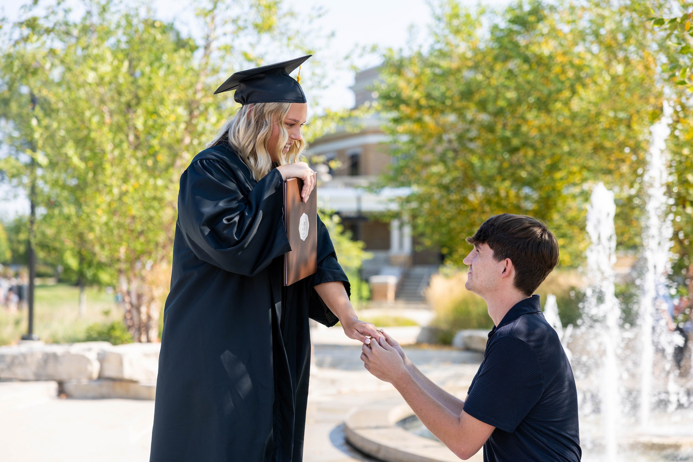 A graduate is proposed to after Commencement