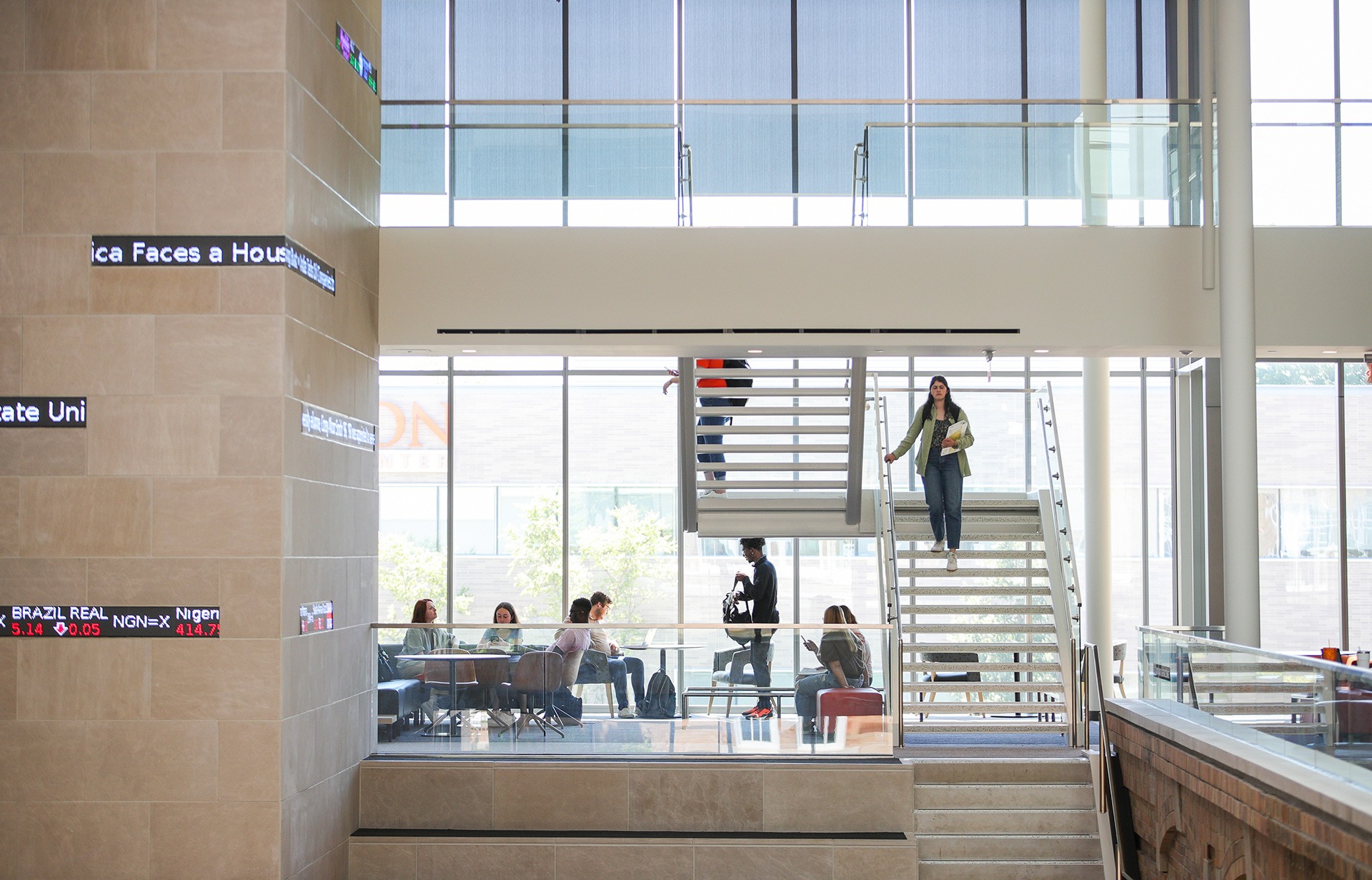 Students in the Maurer Center on the BGSU campus