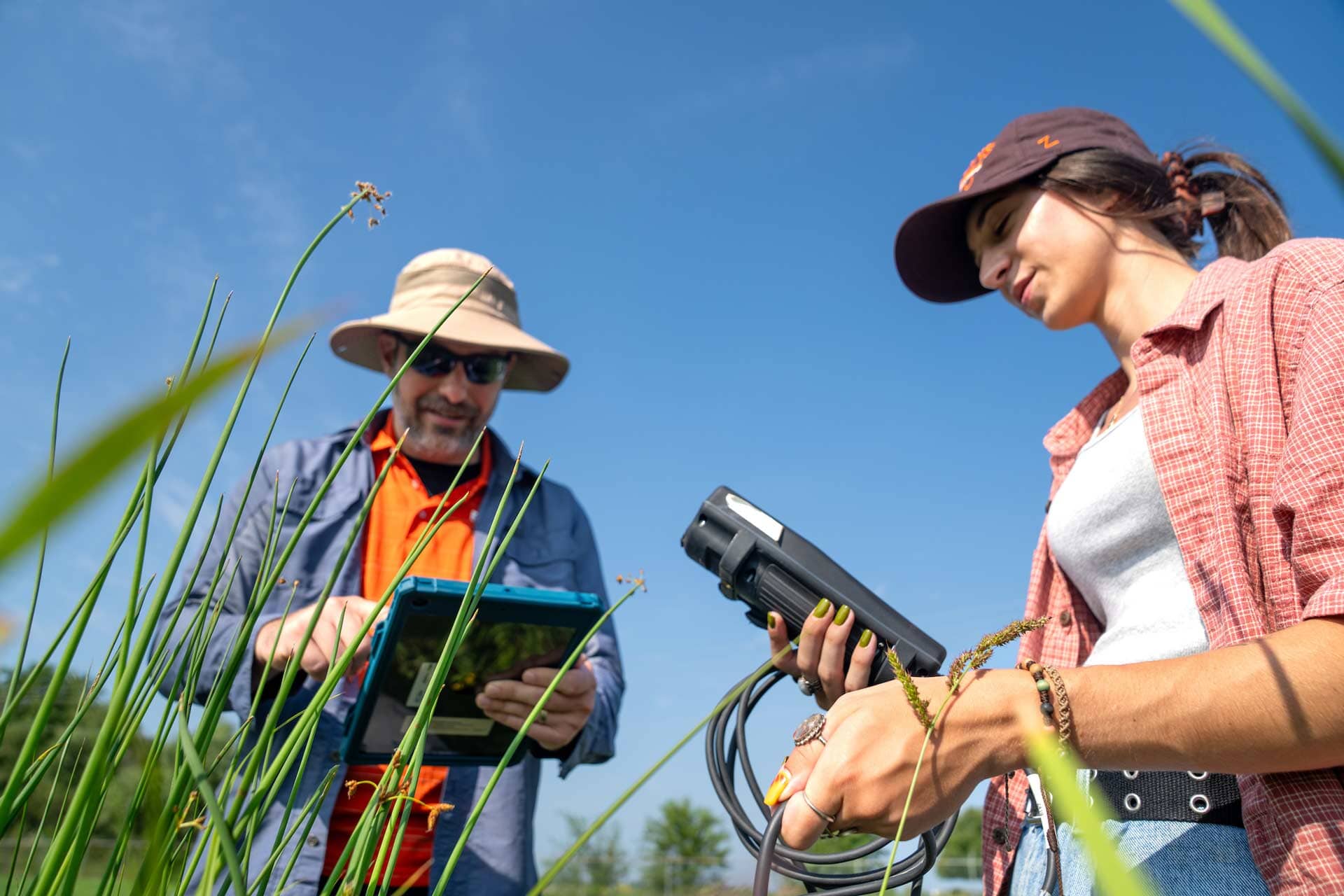 Two people speaking.