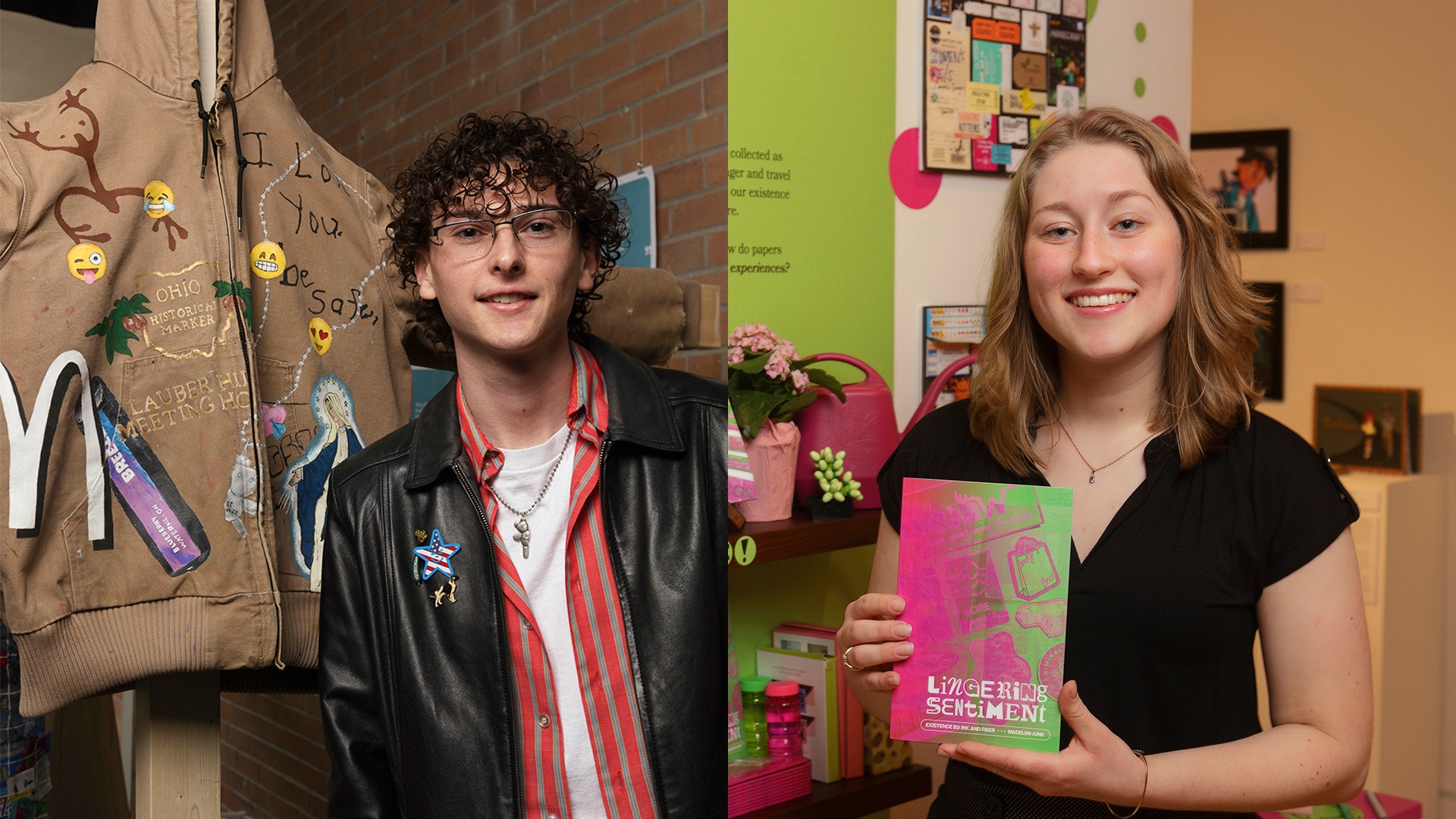 A split-screen image showing Blake Rupp on the left and Madelyn Junk on the right