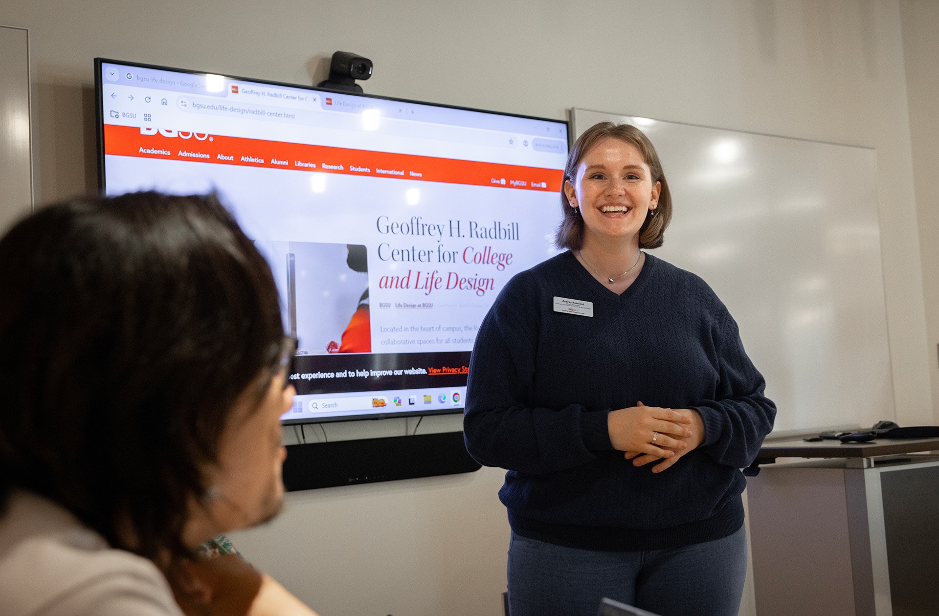 BGSU student Audrey Rowland serves as a student ambassador in Life Design courses for deciding students