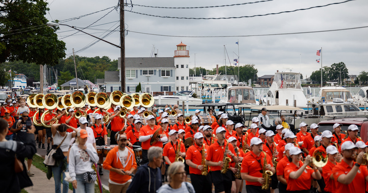 BGSU Falcon Marching Band brings excitement to Put-In-Bay during Declaration 250 event