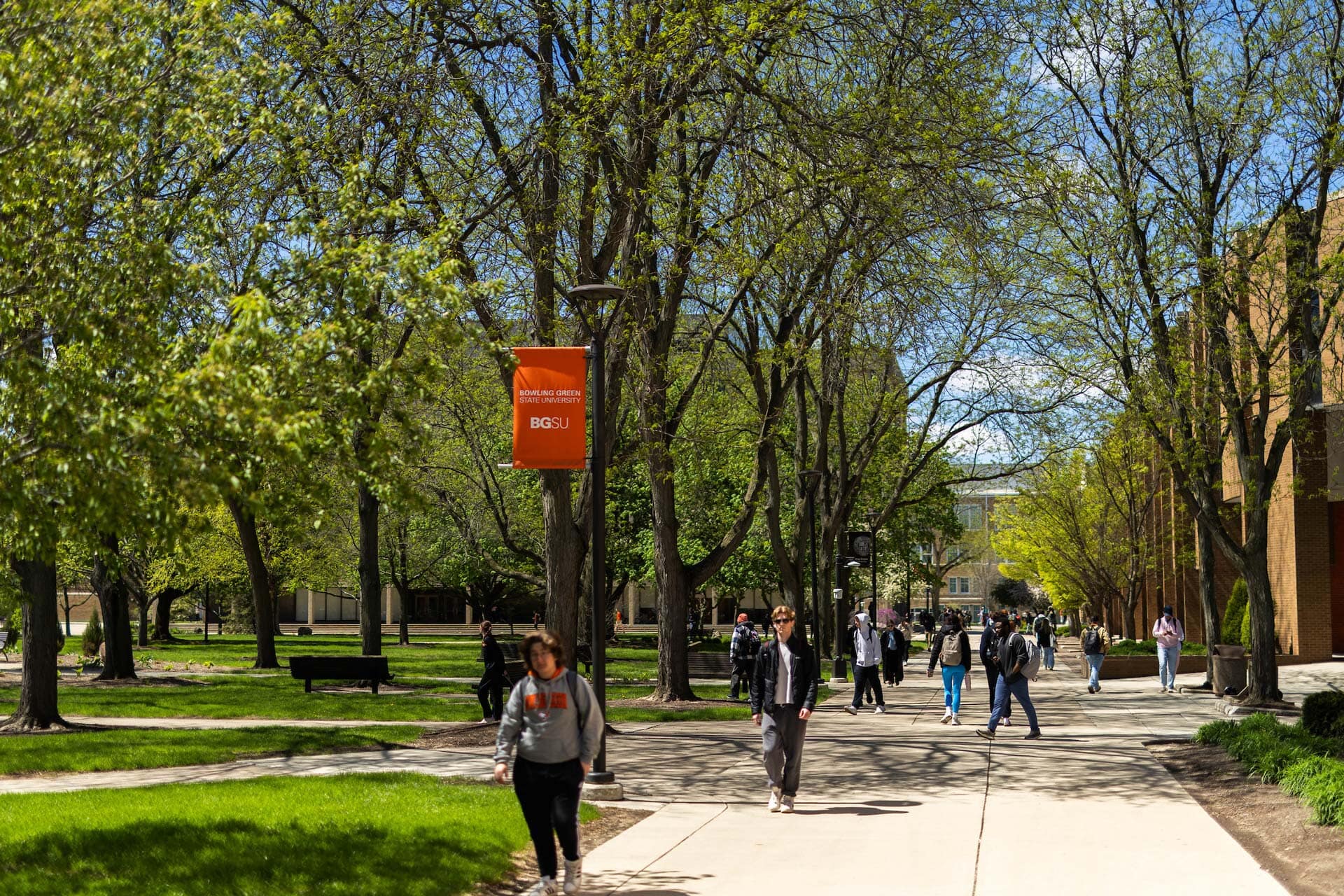 A wide shot of the BGSU campus.
