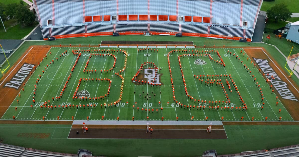 Bowling Green State University's Falcon Marching Band is now America’s largest college marching band