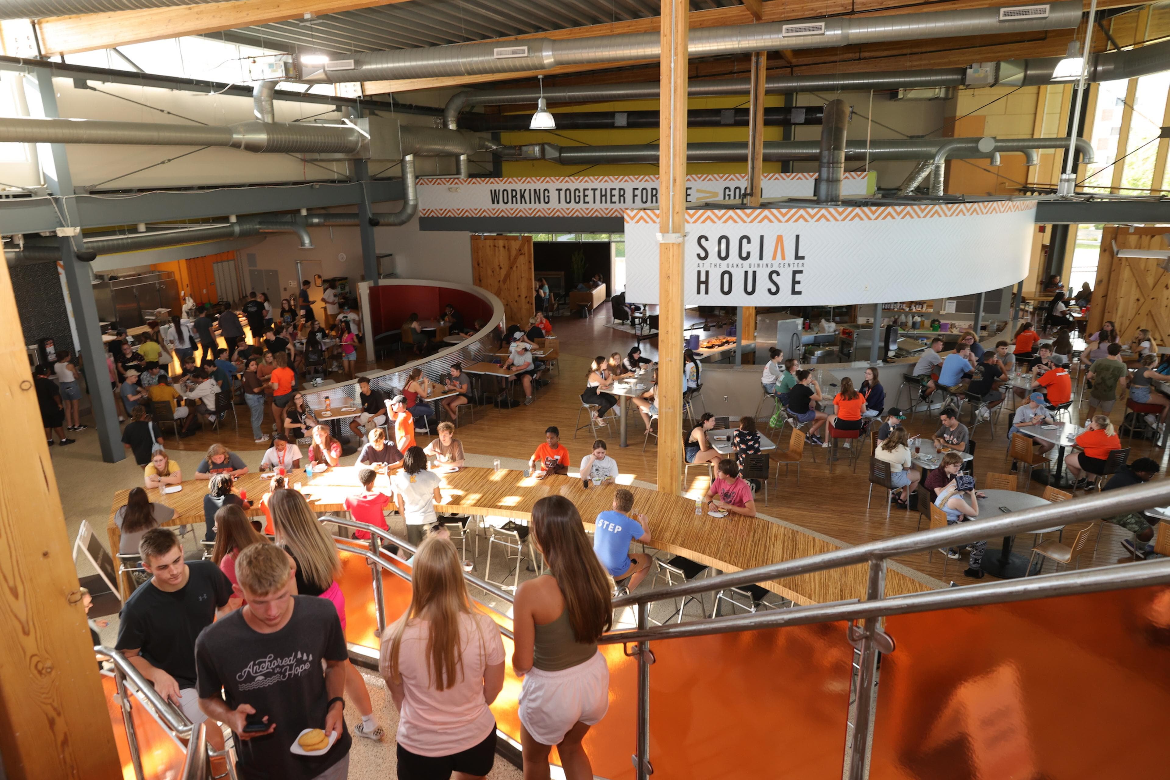 BGSU students inside Social House at The Oaks