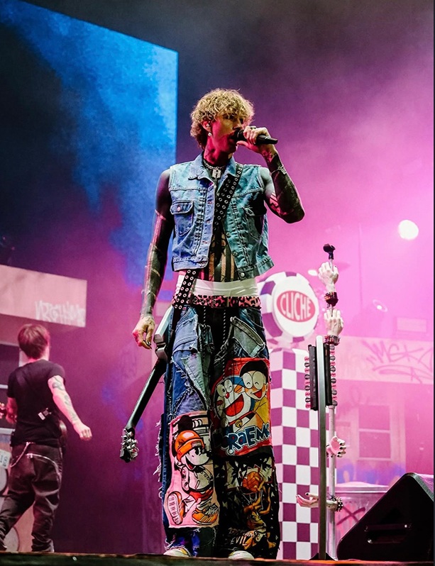 A person sings on stage