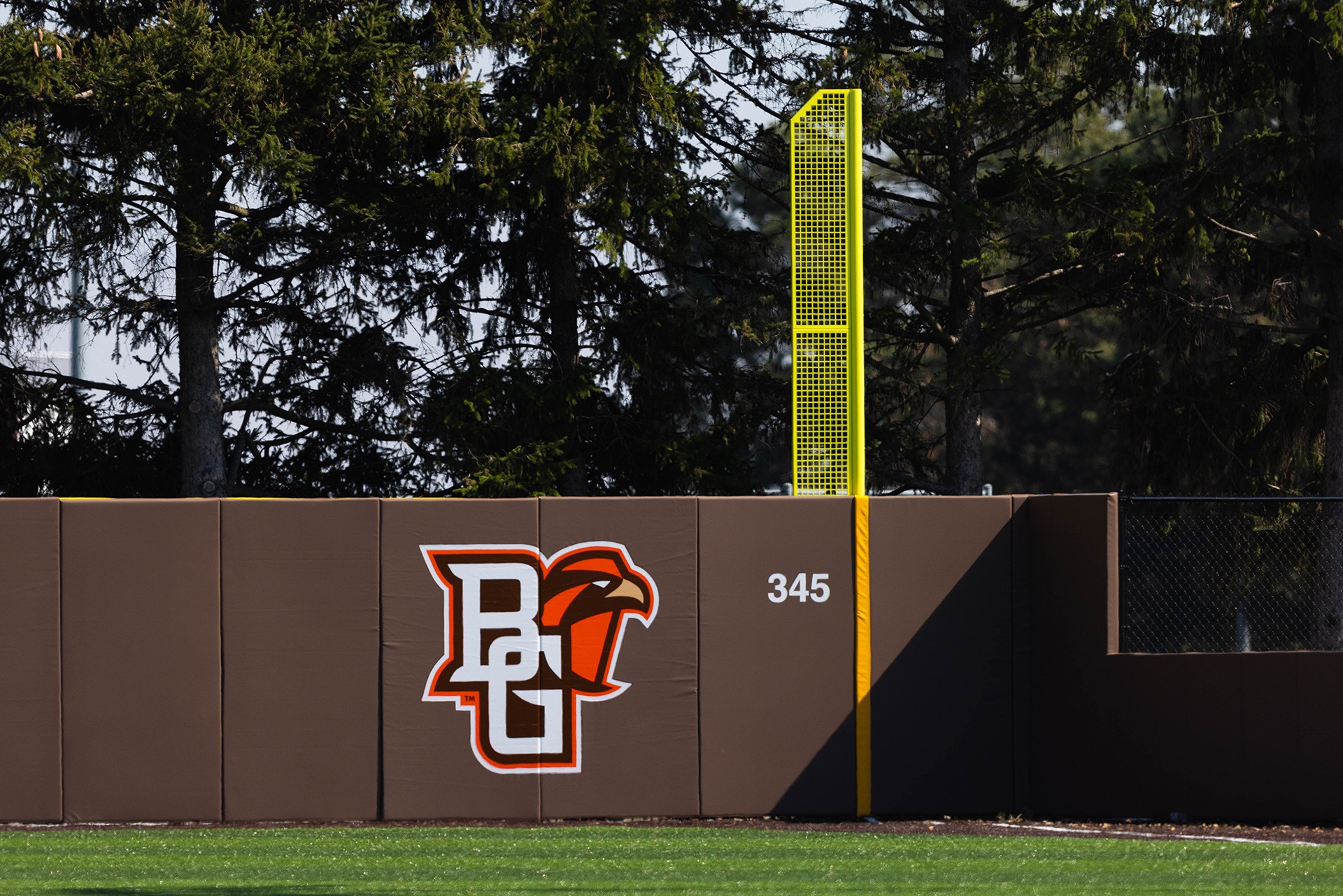 The foul pole in the right field corner.